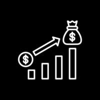 argent croissance ligne inversé icône conception vecteur