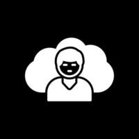 nuage client glyphe inversé icône conception vecteur
