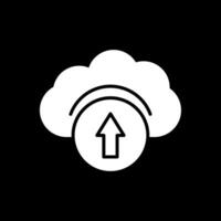 nuage conduire glyphe inversé icône conception vecteur