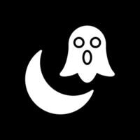 Halloween lune glyphe inversé icône conception vecteur