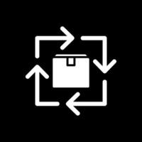 marchandise rotation glyphe inversé icône conception vecteur