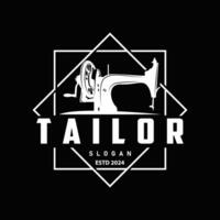 tailleur logo, aiguille et fil de discussion, rétro ancien Facile minimaliste vieux inspiration conception vecteur