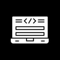 html code glyphe inversé icône conception vecteur