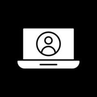 utilisateur profil glyphe inversé icône conception vecteur