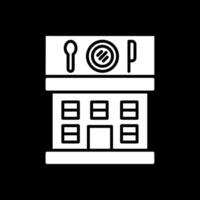 restaurant glyphe inversé icône conception vecteur