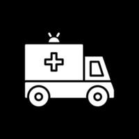 ambulance glyphe inversé icône conception vecteur