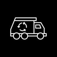 poubelle un camion ligne inversé icône conception vecteur
