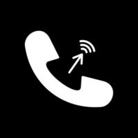 téléphone appel glyphe inversé icône conception vecteur