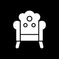 fauteuil glyphe inversé icône conception vecteur