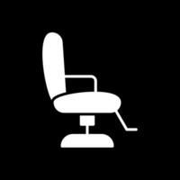 coiffeur chaise glyphe inversé icône conception vecteur