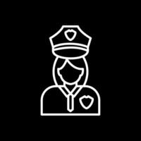 police femme ligne inversé icône conception vecteur
