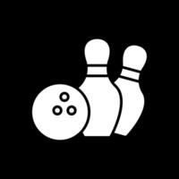 bowling glyphe inversé icône conception vecteur