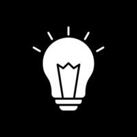lumière ampoule glyphe inversé icône conception vecteur