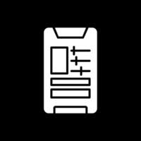téléphone intelligent glyphe inversé icône conception vecteur