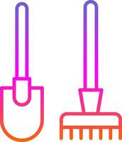 râteau et houe ligne pente icône conception vecteur
