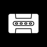 cassette glyphe inversé icône conception vecteur