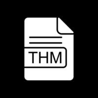 thm fichier format glyphe inversé icône conception vecteur