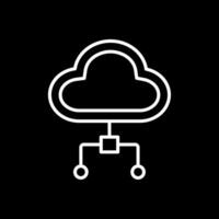 nuage l'informatique ligne inversé icône conception vecteur