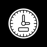 l'horloge glyphe inversé icône conception vecteur
