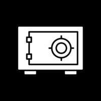 coffre-fort glyphe inversé icône conception vecteur