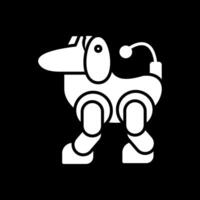 robot glyphe inversé icône conception vecteur