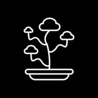 bonsaï ligne inversé icône conception vecteur