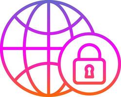 global Sécurité ligne pente icône conception vecteur