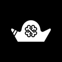 pirate chapeau glyphe inversé icône conception vecteur