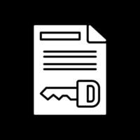 document glyphe inversé icône conception vecteur