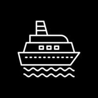 navire ligne inversé icône conception vecteur