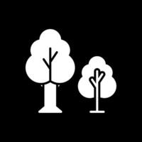 des arbres glyphe inversé icône conception vecteur