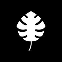 monstera glyphe inversé icône conception vecteur