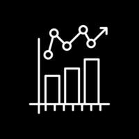 statistique graphique ligne inversé icône conception vecteur