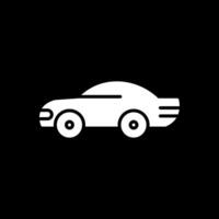 voiture glyphe inversé icône conception vecteur