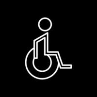 handicapé patient ligne inversé icône conception vecteur
