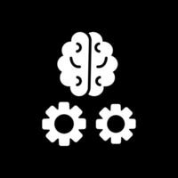 cerveau formation glyphe inversé icône conception vecteur