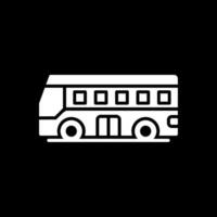 touristique autobus glyphe inversé icône conception vecteur