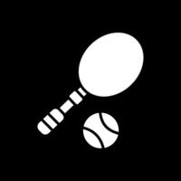 tennis glyphe inversé icône conception vecteur