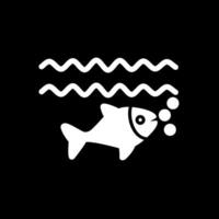 poisson glyphe inversé icône conception vecteur