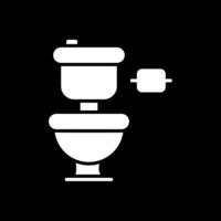 toilette glyphe inversé icône conception vecteur