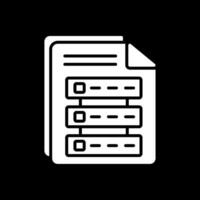 Les données fichier glyphe inversé icône conception vecteur