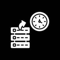 l'horloge temps glyphe inversé icône conception vecteur