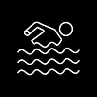 nager ligne inversé icône conception vecteur