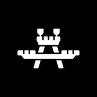 pique-nique table glyphe inversé icône conception vecteur