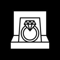diamant bague glyphe inversé icône conception vecteur