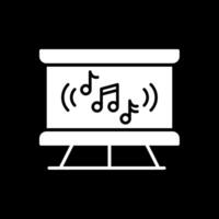 la musique classe glyphe inversé icône conception vecteur