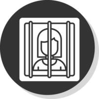 prisonnier glyphe ombre cercle icône conception vecteur