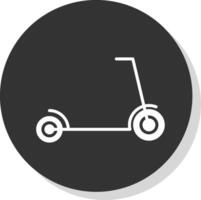 donner un coup scooter glyphe ombre cercle icône conception vecteur