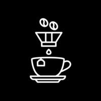 café filtre ligne inversé icône conception vecteur