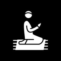 prière glyphe inversé icône conception vecteur